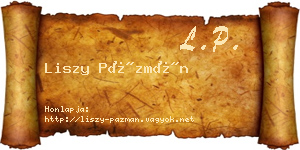Liszy Pázmán névjegykártya